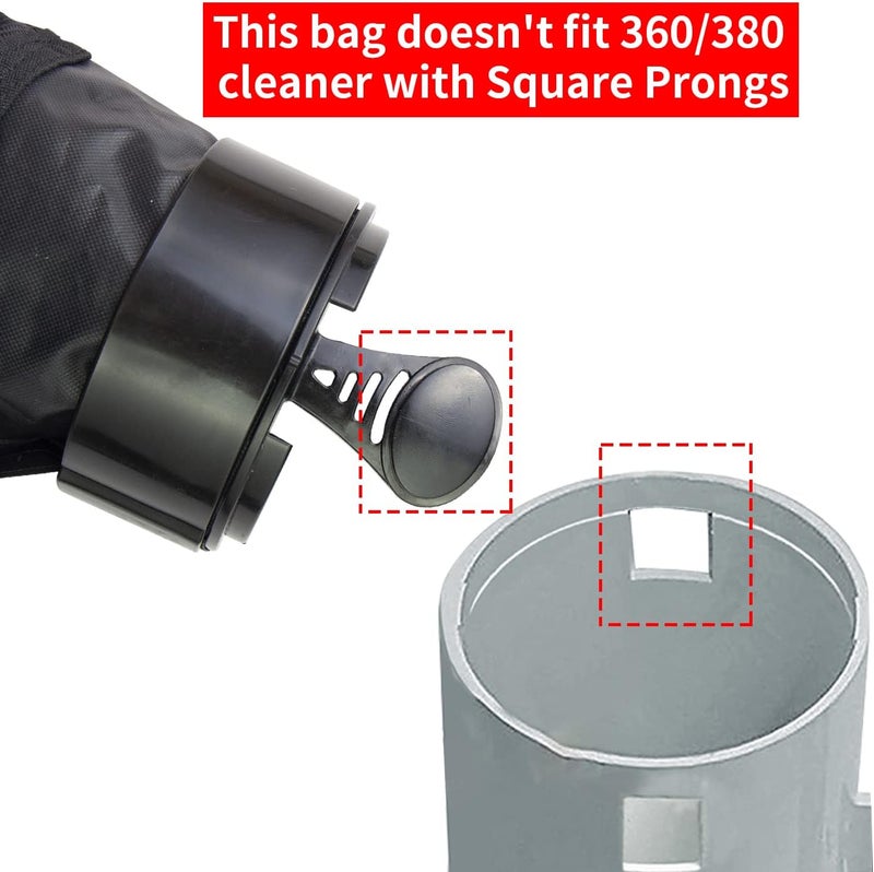 UCEDER Black Nylon Mesh Pool Cleaner Bags,All Purpose Filter Bag K13 K16 with Zipper Replacement for Polaris 280 and 480 Pool Cleaner(2 Pack) - Image 3